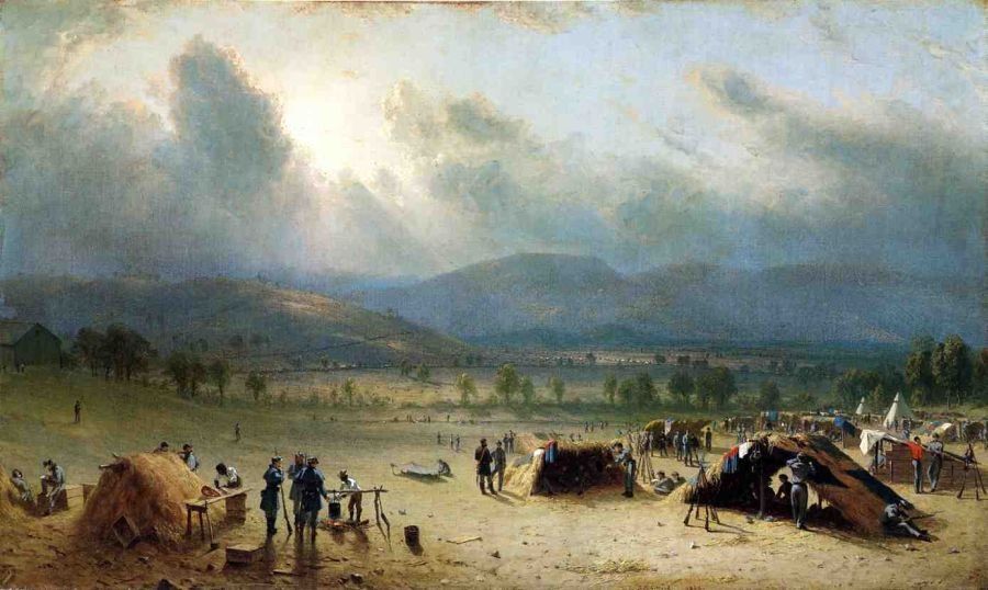Sanford Robinson Gifford Camp of the Seventh Regiment, near Frederick, Maryland, in July 1863